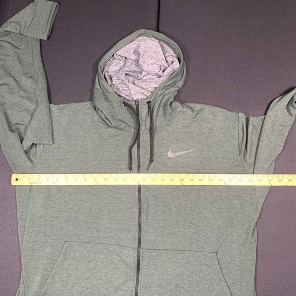 NIKE DRI-FIT Men`s Size XXL Green Running Zip-Up Hoodie 933428-932 - Picture 4 of 9